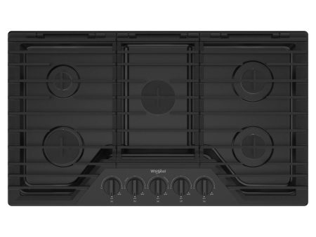 Whirlpool 36-inch Built-in Gas Cooktop with EZ-2-Lift™ Hinged Cast-Iron Grates WCGK5036PB Hot on Sale