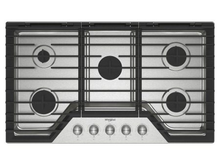 Whirlpool 36-inch Built-in Gas Cooktop with EZ-2-Lift™ Hinged Cast-Iron Grates WCGK7036PS For Cheap