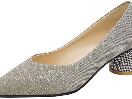 Debaijia Mujer Tacones Altos Lentejuelas 4.5CM Zapatos de Tacón Brillante Boda Fiesta 40 EU Gold (Tamaño Etiqueta-39) Reacondicionado Fashion