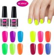 Clavuz Esmaltes Semipermanentes en Gel UV LED, 12pcs Neon Esmaltes de Uñas Soak-off (12 colores) Embalaje Deteriorado Hot on Sale