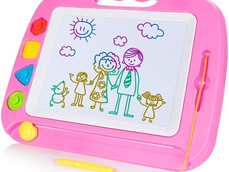 Sgile Pizarra Magnética Infantil, 42x32cm Grande Magnético Pintura de la Escritura Doodle Sketch Pad, Juguetes para Niños Infantiles, Rosa Embalaje Deteriorado Discount