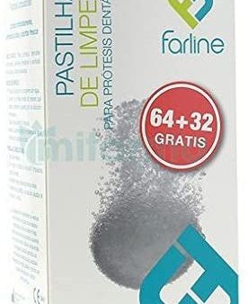 Farline Pastillas Limpiadoras para Prótesis Dentales Embalaje Deteriorado Supply