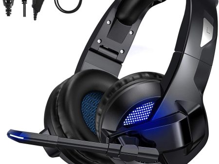 TedGem Auriculares, Auriculares con Microfono, Sonido Envolvente Estéreo Auriculares Gaming, 3.5mm Headset PC, LED Headphones PS4, Headset Gaming para PC Laptop Mac Online now